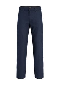 Jack & Jones Chinos JACK & JONES "JPSTKANE WINTER CHINO", Herren, Gr. 34, L&auml;nge 32, blau (navy blazer), Web, Obermaterial: 100% Polyester, unifarben, loose fit lang, Hosen Chinos, Polyester, loose Fit
