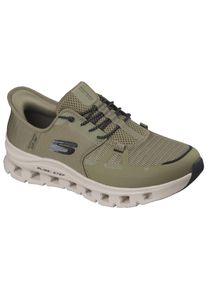 Slip-On Sneaker Skechers "GLIDE-STEP PRO", Herren, Gr. 47,5, oliv, schwarz, Textil, Schuhe Slip-On Sneaker, Laufschuh, Trainingsschuh mit flexibler Traktionslaufsohle
