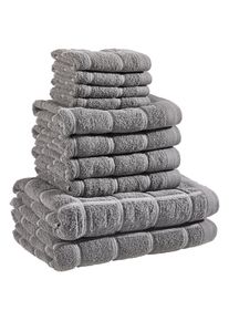 Esposa Frottierset, Anthrazit, Textil, 10-teilig, Heimtextilien, Badtextilien, Handtuchsets