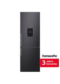 Hanseatic K&uuml;hl-/Gefrierkombination "HKGK18560CD", Energieeffizienz: C, silber (schwarz stainless steel), Rechtsanschlag, wechselbar, K&uuml;hlschr&auml;nke, inkl. 3 Jahre Herstellergarantie, K&uuml;hl-/Gefrierkombination