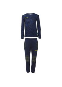 Sportanzug Uhlsport "Torwart-Sets Prediction Junior Kids", M&auml;dchen, Gr. 128, blau (marine, fluo gelb), Obermaterial: 100% Polyester Pol. recyc.., Sportanz&uuml;ge Sportanzug