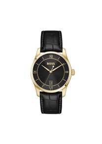 Quarzuhr BOSS "PRINCIPLE", schwarz, Armbanduhren, Damen, Quarzuhr, Armbanduhr, Damenuhr, Herrenuhr, Lederarmband, analog, Tag