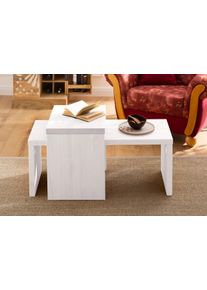 Couchtisch Home Affaire "Leinz, Tbeistelltisch, Tisch, Kaffeetisch", wei&szlig;, B:40cm H:50cm T:50cm, Tische, Couchtisch, aus Kiefer, Tischplatten in zwei St&auml;rken erh&auml;ltlich, Breite 100 cm