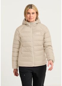 Daunenjacke Jack Wolfskin "WILD PASS DOWN HOODY W RDS", Damen, Gr. XL (46), beige (oyster), Obermaterial: 100% Polyester. F&uuml;llung: 90% Daunen, 10% Sonstige Fasern. Futter: 100% Polyester, Jacken Daunenjacke, mit Kapuze, warm gef&uuml;ttert, wind- und wasserabweisend, leicht