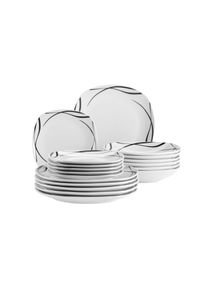 M&auml;ser Tafelservice M&Auml;SER "Decora", wei&szlig;, schwarz, 18, Geschirr-Sets, Tafelservice