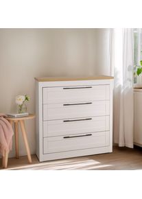Schubkastenkommode OTTO HOME "B&uuml;sum Schlafzimmer Schrank W&auml;scheschrank", wei&szlig;, B:90cm H:93cm T:39cm, Holzwerkstoff, MDF, Sideboards, Schubkastenkommode, Sideboard mit 4 Schubladen im Landhaus Design Bestseller