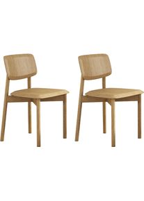 Esszimmerstuhl OTTO HOME "Grelia", beige, B:49cm H:78cm T:65cm, Massivholz, St&uuml;hle, Esszimmerstuhl, nat&uuml;rliche warme Eichenoptik, in zwei Farben, Sitzh&ouml;he 46 cm