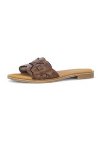 Pantolette Gabor, Damen, Gr. 39, Leder, braun (camelfarben), Kalbsleder, unifarben, Schuhe Pantolette, Sommerschuh mit dezentem Blockabsatz