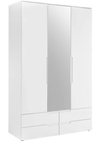 Dreht&uuml;renschrank Schlafkontor "Spice", wei&szlig; (wei&szlig; hochglanz), B:126cm H:208cm T:57cm, MDF, Melamin, Schr&auml;nke, Dreht&uuml;renschrank