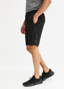 Shorts bonprix, Herren, Gr. 60/62, N-Gr, schwarz, Web, Obermaterial: 100% Polyester, regular fit, Hosen Shorts, aus Polyester, schnelltrocknend, Regular Fit
