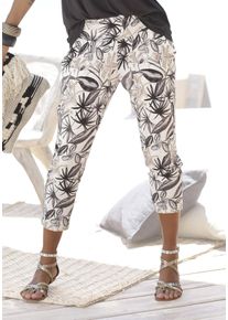 Jerseyhose Buffalo "in 7/8-L&auml;nge f&uuml;r den Sommer, Schlupfhose", Damen, Gr. 44, N-Gr, bunt (bedruckt), Jersey, Obermaterial: 95% Viskose, 5% Elasthan, bedruckt, figurumspielend 7/8-L&auml;nge, Hosen Jerseyhose, mit Alloverdruck und Taschen, leichte Sommerhose, elastisch
