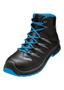 Sicherheitsstiefel Uvex "2 trend Stiefel" Gr. 42, schwarz (schwarz, blau), 42, Obermaterial: 100% Rindsleder Leather cow., Schuhe, Sicherheitsstiefel
