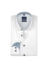 Langarmhemd OLYMP "Level Five Cover Shirt", Herren, Gr. 40, N-Gr, wei&szlig;, Web, Obermaterial: 100% Baumwolle, body fit normal, 2-Knopf-Manschette, Hemden Langarmhemd, h&ouml;chste Blickdichte, b&uuml;gelfrei, body it, Businesshemd
