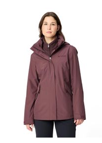 3-in-1-Funktionsjacke VAUDE "WOMEN'S ROSEMOOR 3IN1 JACKET II", Damen, Gr. 42, braun (ruby dusk), Obermaterial: 100% Polyester. Futter: 100% Polyester, normal, Jacken 3-in-1-Funktionsjacke, wasserdicht, winddicht, atmungsaktiv