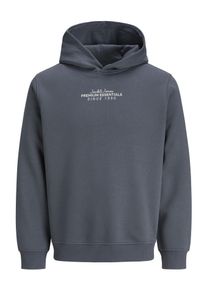 Jack & Jones Kapuzensweatshirt JACK & JONES "JPRBLALOKI SWEAT HOOD FST", Herren, Gr. S, grau (turbulence), angeraute Sweatware, Obermaterial: 60% Baumwolle, 40% Polyester, bedruckt, regular fit normal, Rundhals, Rippb&uuml;ndchen, Sweatshirts Kapuzensweatshirt, Baumwollmischung, regular fit