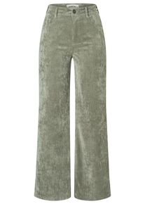 Cordhose Gang "94AMELIE WIDE", Damen, Gr. 30, N-Gr, gr&uuml;n (sage), Cord, Obermaterial: 82% Polyester, 15% Polyamid, 3% Elasthan, unifarben, regular fit lang, Hosen Cordhose, im 5-Pocket-Stil mit weitem Bein