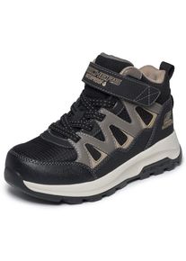 Klettstiefel Skechers "STORM BLAZER", Jungen, Gr. 35, blau (schwarz, taupe), Lederimitat, Schuhe Klettstiefel, Freizeitschuh mit waterproof, Gr&ouml;&szlig;enschablone zum Download