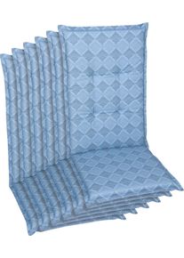 Hochlehnerauflage GO-DE, blau, B:50cm T:120cm, Baumwolle, Polyester, Polsterauflagen, Hochlehnerauflage, in verschiedenen Ausf&uuml;hrungen
