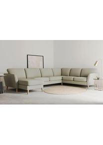 Wohnlandschaft OTTO HOME "MARSEILLE XXL 349cm, U-Form, Ottomane rechts/links w&auml;hlbar", beige, B:349cm H:88cm T:242cm, Struktur fein (58% Polyester, 22% Polypropylen);Filzoptik (100% Polyester);Webstoff (100% Polyester), Sofas, Wohnlandschaft, Massivholzbeine Eiche, Landhausstil, Wellenunterfederung