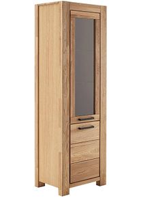 Vitrine MCA LIVING "SILIAS Vitrine Rechts", beige (naturfarben), B:65cm H:199cm T:45cm, Holzwerkstoff, Massivholz, Schr&auml;nke, Vitrine, ged&auml;mpfte T&uuml;ren