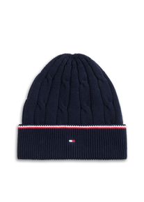 Beanie Tommy Hilfiger "ESSENTIAL BEANIE AND SCARF SET", Kinder, Gr. L/XL, dunkelblau, Strick, Baumwolle, M&uuml;tzen Beanie, M&uuml;tze mit Schal