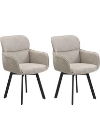Esszimmerstuhl ByLiving "Rico", taupe, schwarz, taupe, B:61cm H:90cm T:63cm, Metall, Stoff, St&uuml;hle, Esszimmerstuhl, 360 Grad drehbar in verschiedenen Farben erh&auml;ltlich