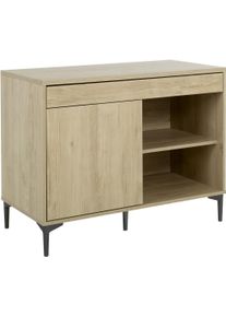 Kommode GAMI "BEAM", kastanie natur nachbildung, B:102cm H:78cm T:48cm, Spanplatte, Sideboards, Kommode, funktionell, mit integriertem Schreibtisch