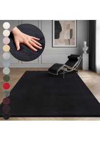 Teppich OTTO HOME "Arabell, Kunstfellteppich, Felloptik, waschbar", schwarz, B:140cm H:16mm L:200cm, Polyester, Teppiche, Teppich, flauschig, kuschelig, Anti-Rutsch-Unterseite, Wohnzimmer, Schlafzimmer