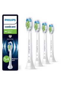 Aufsteckb&uuml;rsten PHILIPS SONICARE "W2 Optimal White", wei&szlig;, Zahnb&uuml;rstenk&ouml;pfe, 4 Stk., Aufsteckb&uuml;rsten, f&uuml;r wei&szlig;ere Z&auml;hne, f&uuml;r jedes Sonicare Handst&uuml;ck, Topseller