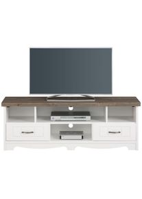 TV-Board Home Affaire, grau (wei&szlig;, grau), B:148cm H:52,5cm T:37cm, Massivholz, Sideboards, TV-Board