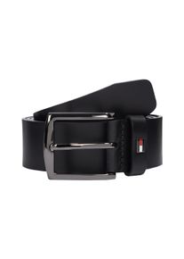 Lederg&uuml;rtel Tommy Hilfiger "DENTON 3.5 cm breit EXT", Herren, Gr. 95, schwarz, Rindsleder, unifarben, G&uuml;rtel Lederg&uuml;rtel, Einfachdornschlie&szlig;e, Metalllogo