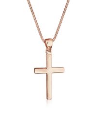 Kette mit Anh&auml;nger Elli "Halskette Kreuz Symbol Religion 925 Silber" Gr. 45, rosa (rosegold), Halsketten, Damen, 45, ohne Stein, Silber 925 (Sterlingsilber), Kette mit Anh&auml;nger