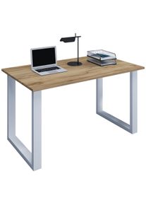 Schreibtisch Vcm "Schreibtisch B&uuml;rotisch Computertisch 110x80 Lona U", braun (silber, honig, eiche), B:110cm T:80cm, Tische, Schreibtisch