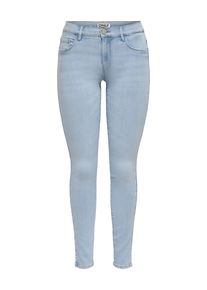 Skinny-fit-Jeans Only "ONLRINA REG WAIST SK BOX DNM", Damen, Gr. XS (34), L&auml;nge 32, blau (light blau denim), Denim/Jeans, Obermaterial: 53% Viskose, 29% Baumwolle, 17% Polyester, 1% Elasthan, unifarben, skinny fit lang, Jeans Skinny-fit-Jeans, Viskosemischung, skinny fit