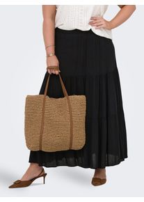 Maxirock Only CARMAKOMA "CARMIKKA LONG SKIRT WVN NOOS", Damen, Gr. XL (54), schwarz, Web, Obermaterial: 100% Viskose, unifarben, lang, R&ouml;cke Maxirock, mit Volant