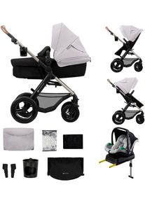 Kombi-Kinderwagen Kinderkraft "MOOV 2 4in1 AIR", Baby, grau, Stahl, Kinderwagen Kombi-Kinderwagen, mit Luftreifen