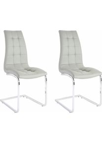 Freischwinger OTTO HOME "Lola", grau (grau, silberfarben), B:43cm H:101cm T:59cm, St&uuml;hle, Freischwinger, 2 oder 4 St&uuml;ck, Bezug in Kunstleder oder Samtsoff, chrom Metallgestell