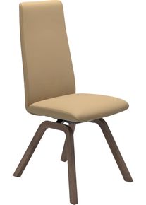 Polsterstuhl stressless "Laurel", beige (sand paloma, walnuss), B:49cm H:105cm T:60cm, Leder PALOMA: PALOMA ist ein durchgef&auml;rbtes Semianilin-M&ouml;belleder mit nat&uuml;rlicher Narbung., St&uuml;hle, Polsterstuhl, High Back, Gr&ouml;&szlig;e M, mit schr&auml;ggestellten Beinen in Walnuss