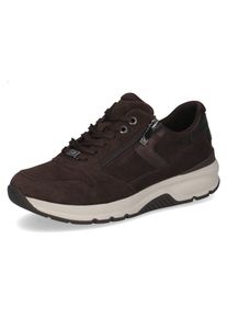 Keilsneaker Caprice, Damen, Gr. 41, braun (dunkelbraun), Leder, Schuhe Keilsneaker, Freizeitschuh, Halbschuh, Schn&uuml;rer mit Glitzerdetails