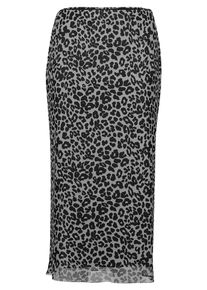 Bleistiftrock Vera Mont "Bleistiftrock mit Leoprint", Damen, Gr. 46, grau (grau, schwarz), Einsatz: 95% Polyester PES. 5% Elasthan EL., R&ouml;cke Bleistiftrock
