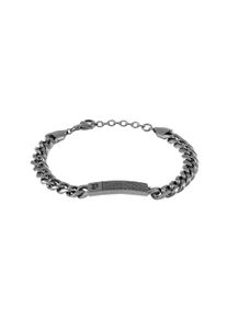 Armband Police "Chainmale", silber (gunfarben, schwarz), Armb&auml;nder, Herren, 22cm, Edelstahl, Armband