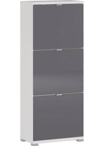 Schuhschrank Germania "COLORADO", grau (wei&szlig;, graphit), B:53cm H:132cm T:30cm, Schr&auml;nke, Schuhschrank