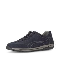Schn&uuml;rschuh Gabor "FLORENZ", Damen, Gr. 38, blau (nachtblau), Nubukleder, unifarben, Schuhe Schn&uuml;rschuh, mit kontrastfarbenen Ziern&auml;hten, Freizeitschuh, Halbschuh, Schn&uuml;rschuh