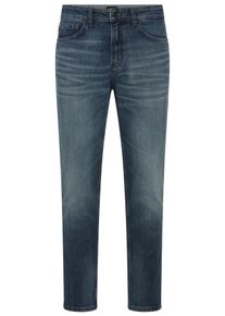 Tapered-fit-Jeans BOSS Orange "ONYX-5 BO", Herren, Gr. 34, L&auml;nge 32, blau (navy417), Denim/Jeans, Obermaterial: 99% Baumwolle, 1% Elasthan, unifarben, gerade, unten schmal lang, Jeans Tapered-fit-Jeans, mit normaler Leibh&ouml;he, Comfort-Stretch-Denim