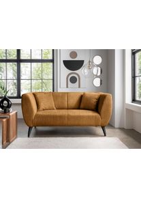 2-Sitzer Home Affaire "Colori modern und bequem, schmale Armlehnen, tolle Detailverarbeitung", gold (goldfarben), B:172cm H:83cm T:88cm, 100% Polyester, Sofas, 2-Sitzer, zwei verschiedene Fu&szlig;farben w&auml;hlbar