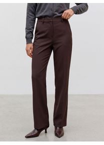 V&eacute;ro Moda Anzughose VERO MODA "VMMAYA MR STRAIGHT SOLID PANT", Damen, Gr. XS, L&auml;nge 32, braun (chocolate torte), Web, Obermaterial: 62% Polyester, 33% Viskose, 5% Elasthan, unifarben, normal, Hosen Anzughose, Materialmix, mit Stretch, mide rise, straight fit, Topseller