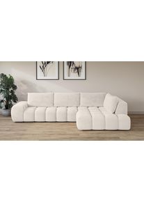 Ecksofa OTTO HOME "AZITA L-Form, XXL 352 cm Designsofa in Bubble-Opitk", beige (creme), B:352cm H:72cm T:210cm, 100% Polyester, Sofas, Ecksofa, lose R&uuml;ckenkissen, traumhafte Steppung