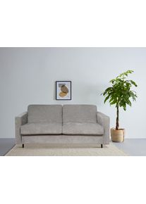 Schlafsofa OTTO HOME "Virming", grau (light grau), B:188cm H:90cm T:98cm, 100% Polyester, Sofas, Schlafsofa, Dauerschlaf-Funktion mit Unterfederung und Matratze
