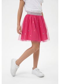T&uuml;llrock Blue Seven, M&auml;dchen, Gr. 134, pink (pink ao), Jersey, Obermaterial: 100% Baumwolle, bedruckt, Basic knieumspielend, R&ouml;cke T&uuml;llrock, in Midi-L&auml;nge