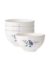Villeroy & Boch Schale VILLEROY & BOCH "Bols Vieux Luxembourg 470 ml 4er Set wei&szlig;-blau", bunt (wei&szlig;, blau), Sch&uuml;sseln, Schale